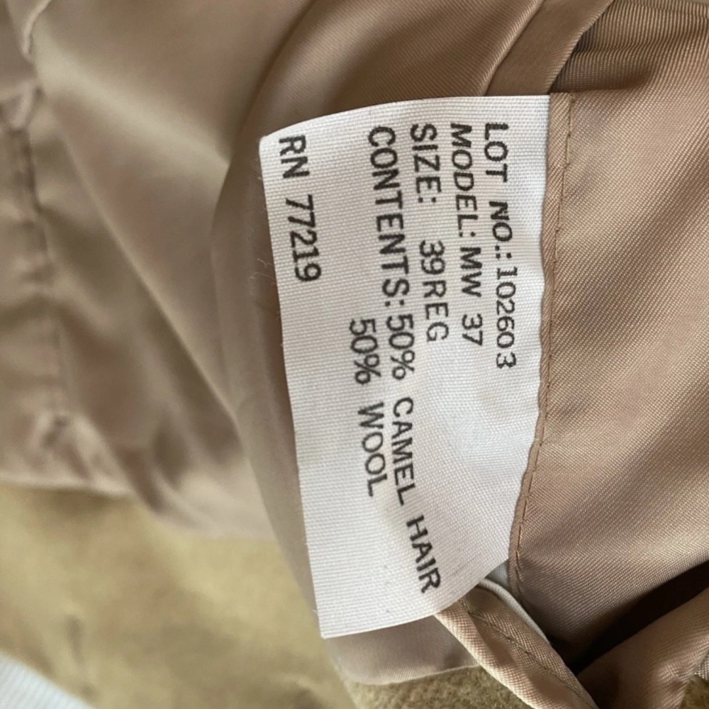 Oliver Hunt Men's Camel Hair Wool Tan Blazer Coat Unique Buttons Size 39 - Picture 5 of 8